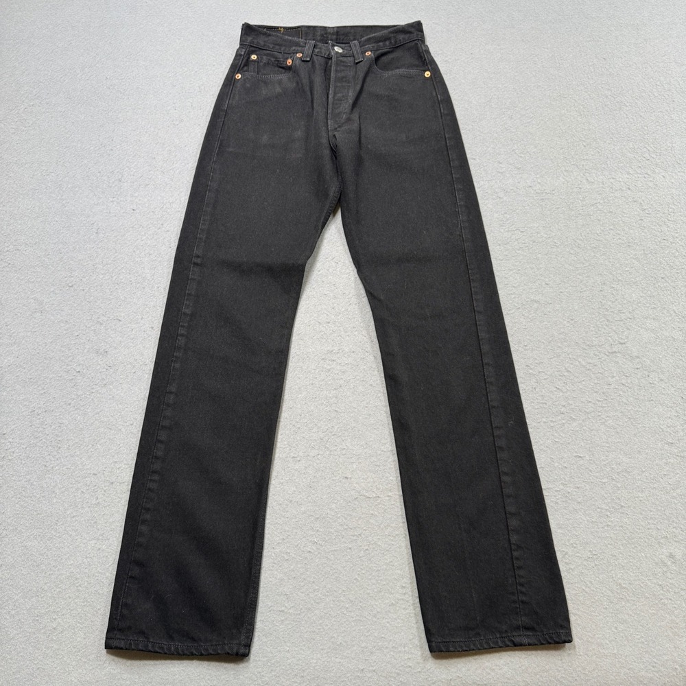 Vintage Levi's 501 Jeans Women's 27x32 Black High Rise Button Fly Straight Leg